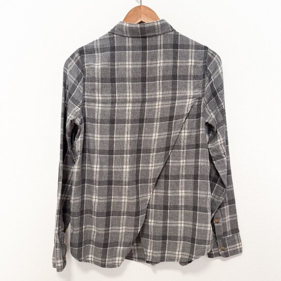 Marine Layer Gray Plaid Flannel Long Sleeve Button Front Shirt Size Small - Picture 2 of 7